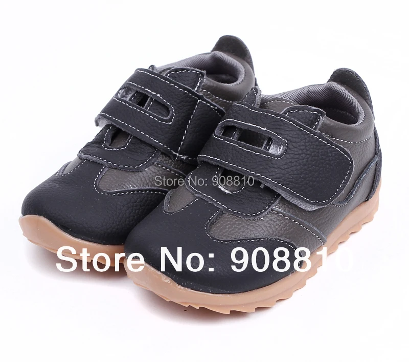 New !!children sneakers 100% leather black grey sport shoes baby items tennis shoes in discount