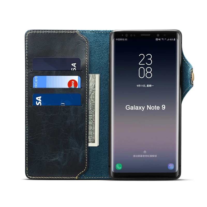 Для samsung Note9, настоящий чехол, Ретро стиль, масло, воск, Воловья кожа, ремешок на руку, флип, кошелек, сумка, чехол для samsung Galaxy Note8, чехол для телефона