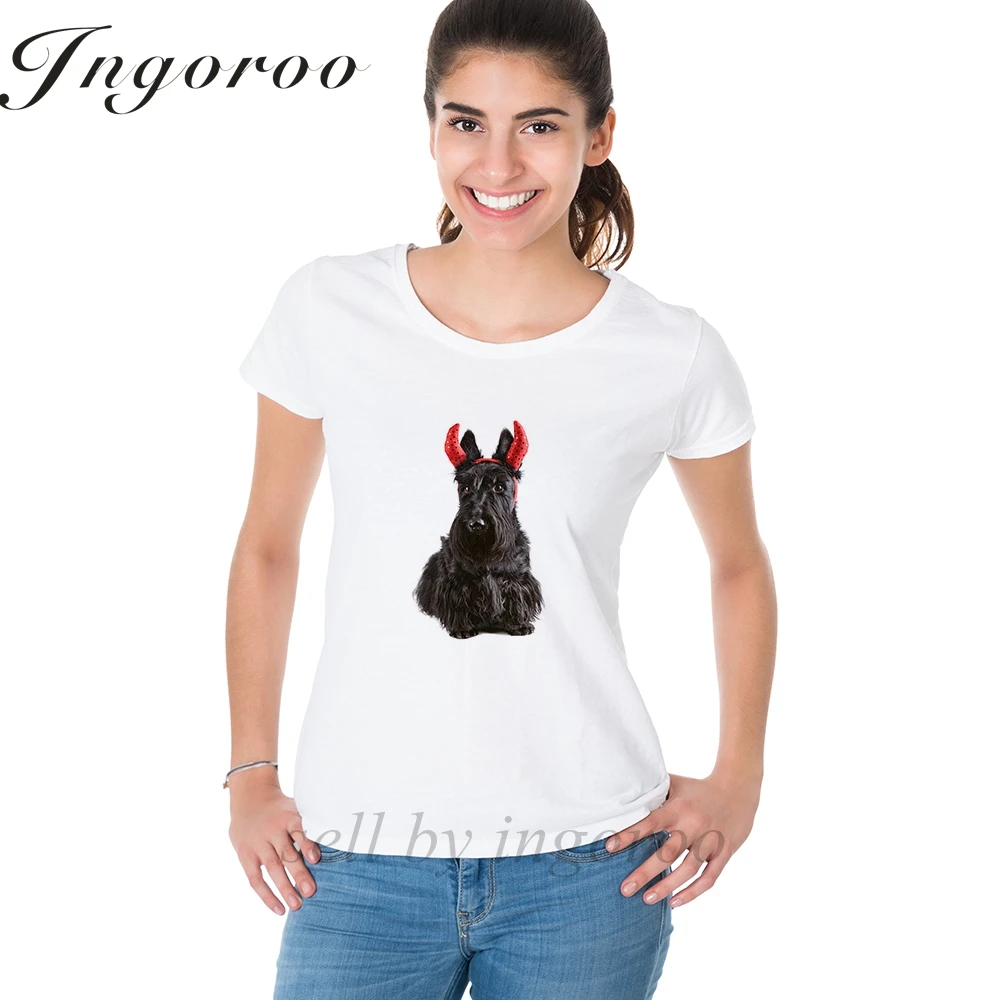 Babaseal черный скотч терьер рисунок 3d принтер футболка графический Забавный ананас