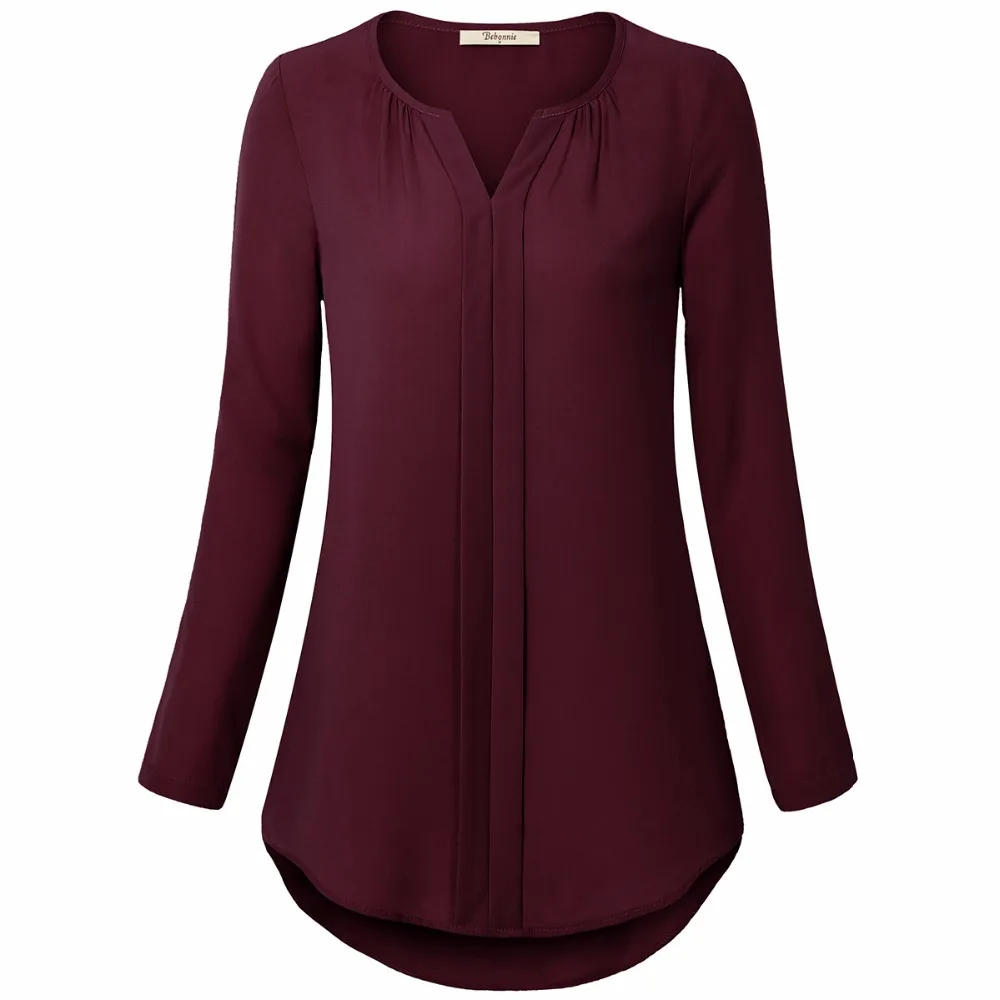 Timeson Long Sleeve Women Autumn Blouse Solid Color Loose Hem Shirt For Female Leisure Spring Simple Femme |