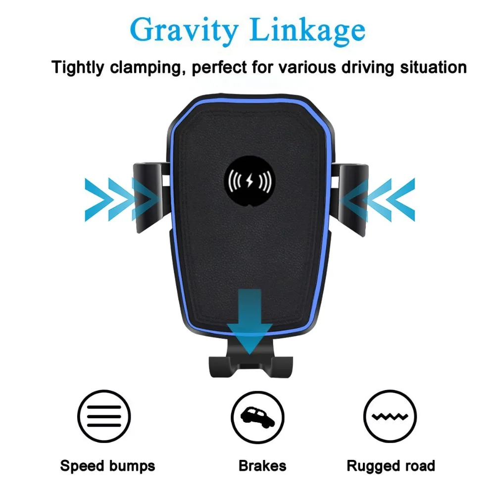 car mount qi wireless charger for iphone 13 12 11 xr x 8 quick charge 10w fast charging phone holder stand for samsung s20 s10 free global shipping