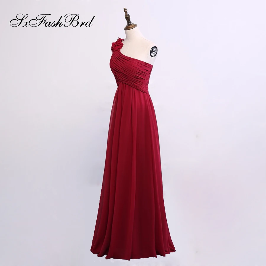 Vestidos De Festa Longo простой халат Soiree цветы на одно плечо длинное шифоновое Формальное