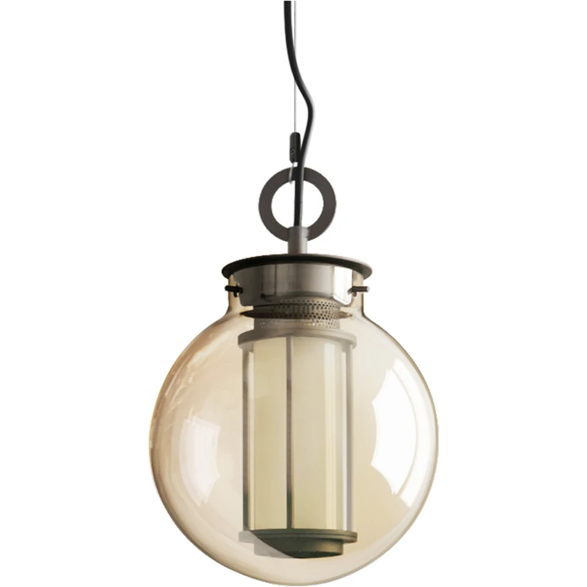 Offerte Designer Italiano Di Sfera Di Vetro Cognac Lampade A Sospensione Loft Bar Living Room Ristorante Villa Scrivania Lampade A Sospensione G9 Ferro Deco Di Illuminazione