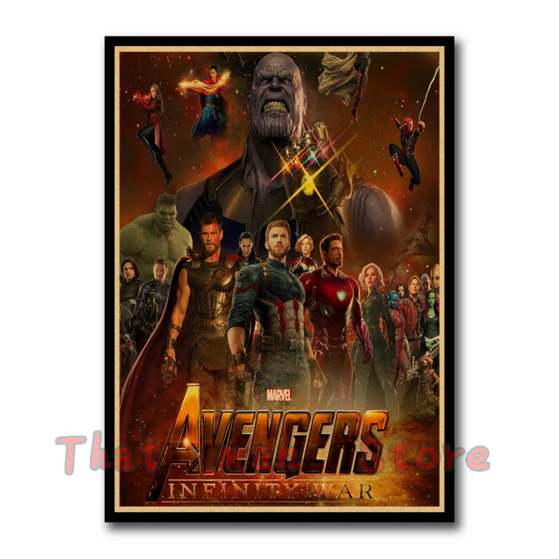 Marvel Фильм Мстители Бесконечность войны танос стражи постер стены Painitng для комнаты прозрачная художественная картина Наклейка на стену без рамки - Цвет: Темно-серый