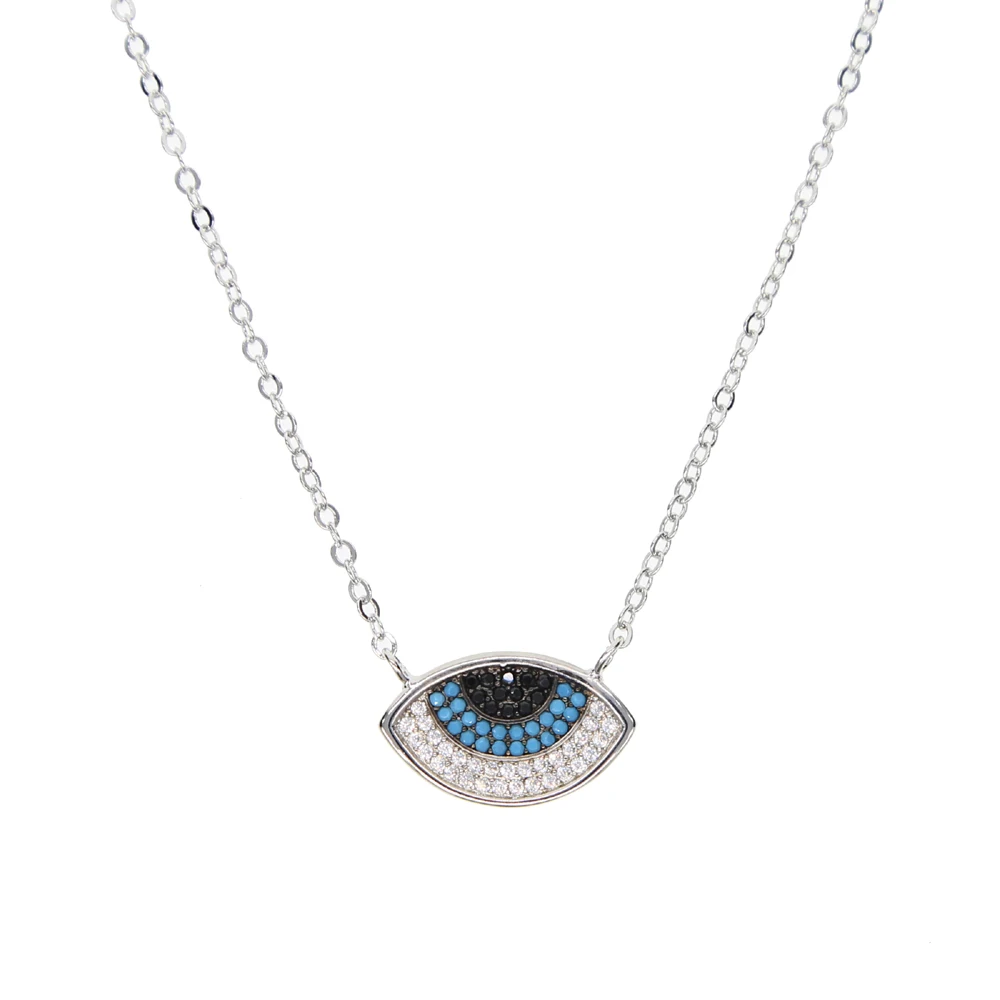 top sale promotion 2018 Evil eye Fashion Pave Sparking AAA cubic zirconia CZ women ladies fashion jewelry gold color necklace | Украшения и