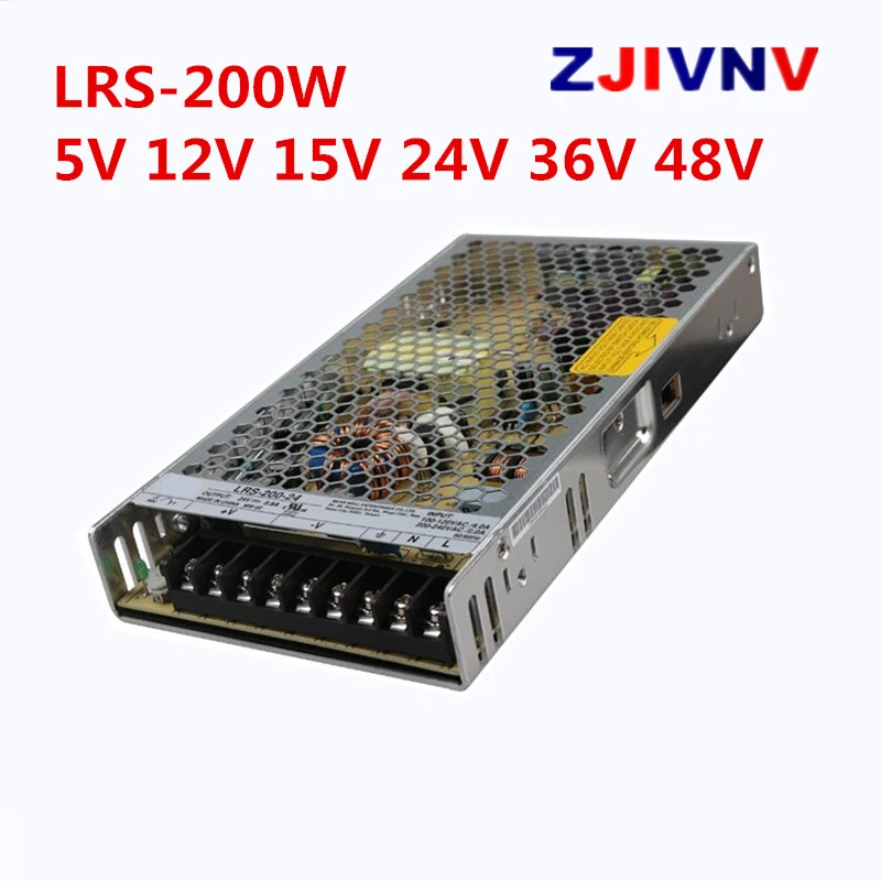 ZJIVNV LRS-200-12V 24 V 5 V 15 V 36 V 48 V может заменить meanwell LRS-200-15 200 W один Выход коммутации Питание 12 V 17A ac/dc