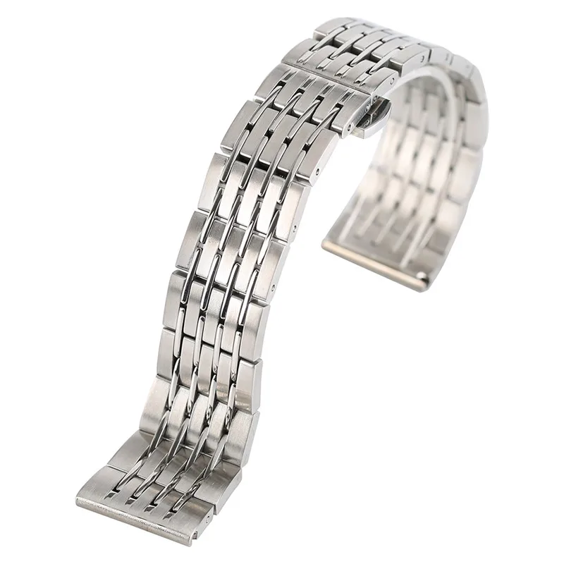 20mm 22mm 24mm High Quality Silver Stainless Steel Watchband Bracelet Solid Link Adjustable Wrist Band Strap with Spring Bars | Наручные