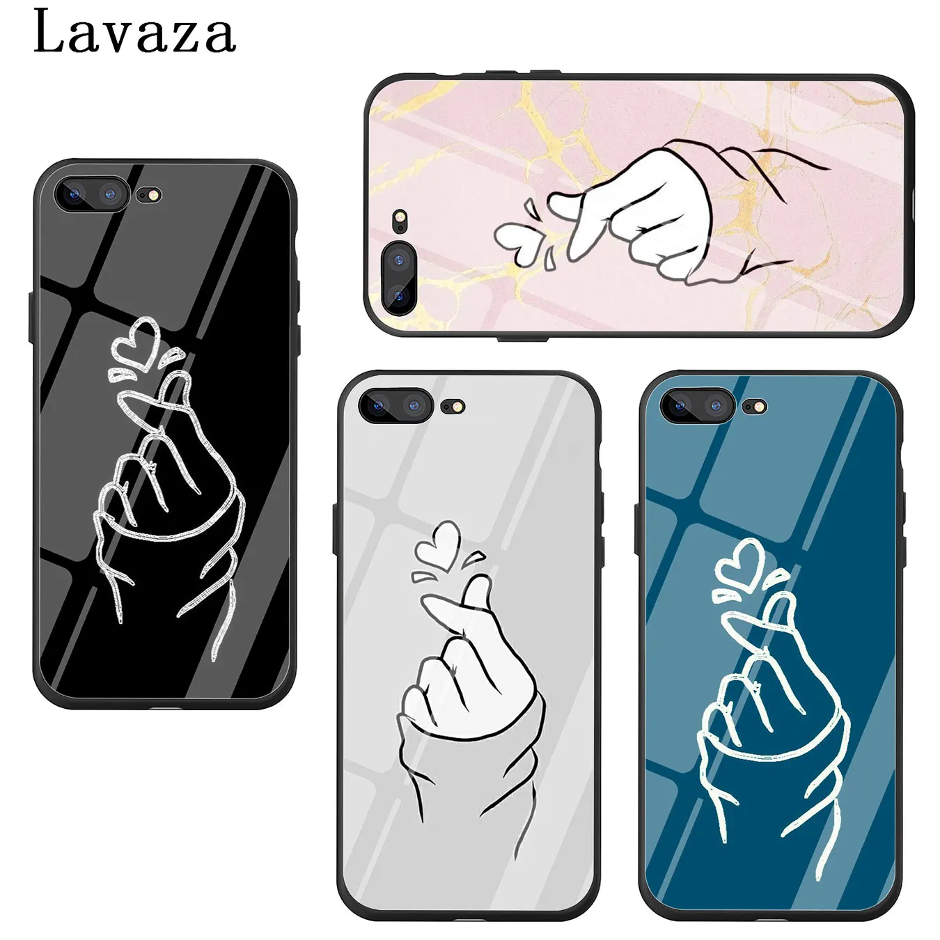 Чехол для телефона Lavaza Love on the finger kpop heart из закаленного стекла Apple iPhone XR X XS Max 6 6S 7 8