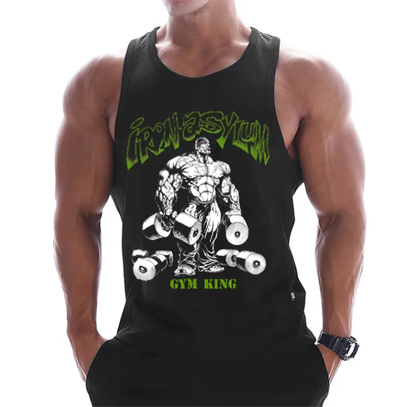 

GYMPXINRAN 2019 Fitness Tank Top Men Stringer Mens gyms Bodybuilding Muscle Shirt Workout Vest Undershirt Singlets
