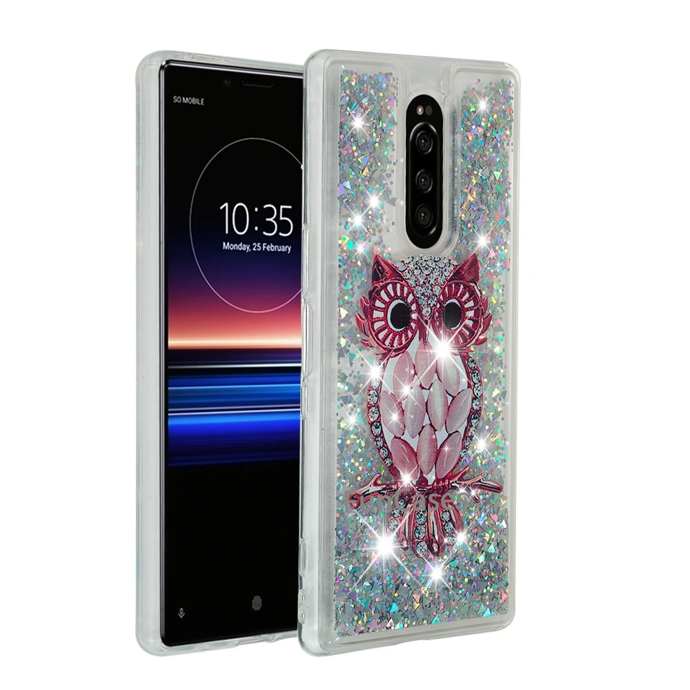 Чехол для sony Xperia XZ4 жидкий Блестящий песок прозрачный бриллиант со звездами 1