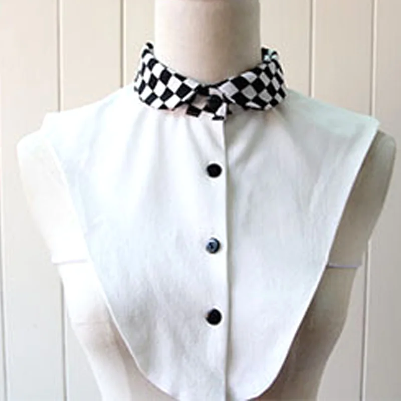 Новинка 2017 Однотонная рубашка с ложным воротником белая и черная блузка