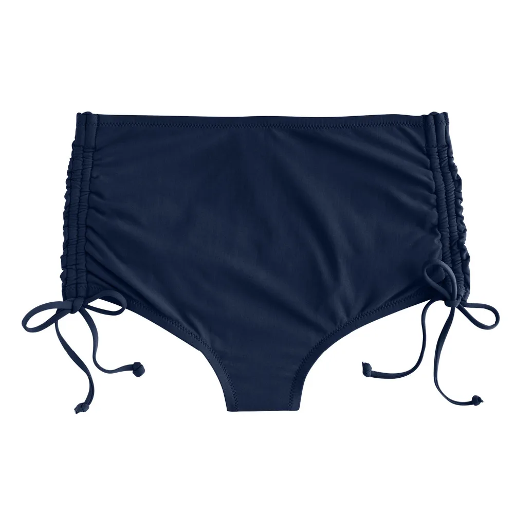 Женский купальный костюм винтажный однотонный купальник с высокой талией бикини