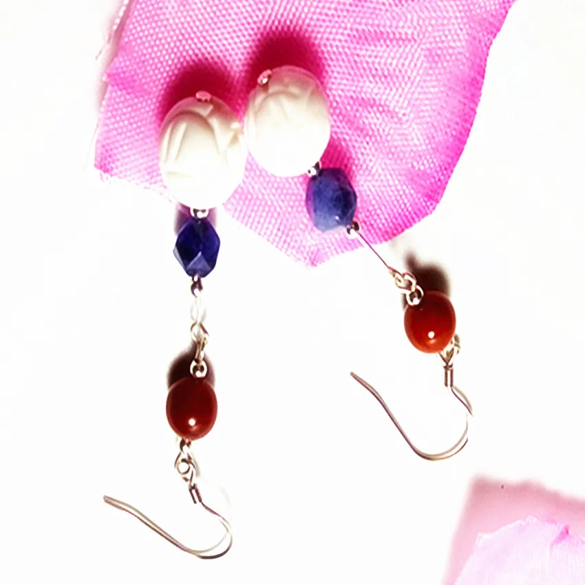 Статьи из натурального гигантский моллюск камень Длинные висячие серьги Наборы