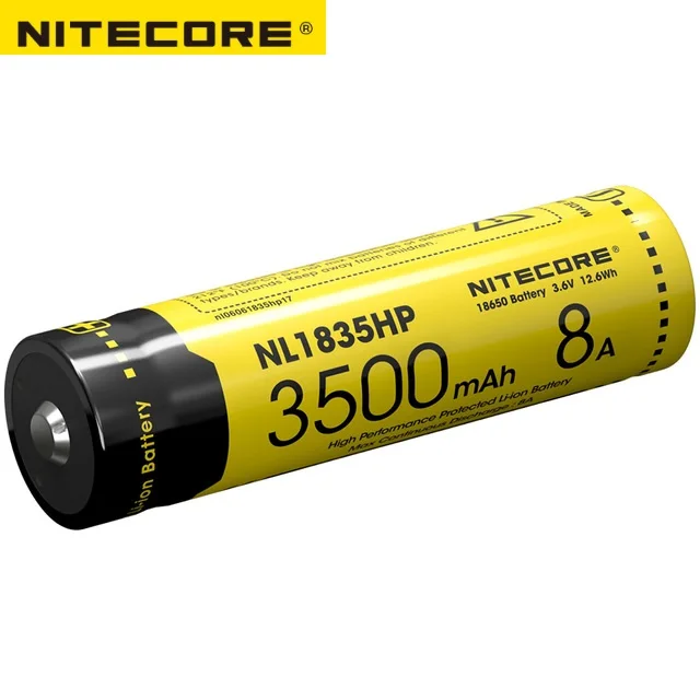 2017 Nitecore NL1835HP High Performance 18650 3500mAh 3.6V 12.6Wh 8A Protected Li-ion Button Top Battery for High Drain Devices