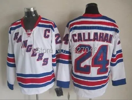 Free Shipping Men's New York Rangers Jerseys #24 Ryan Callahan Blue White Black Polyester Embroidery Logos | Спорт и развлечения