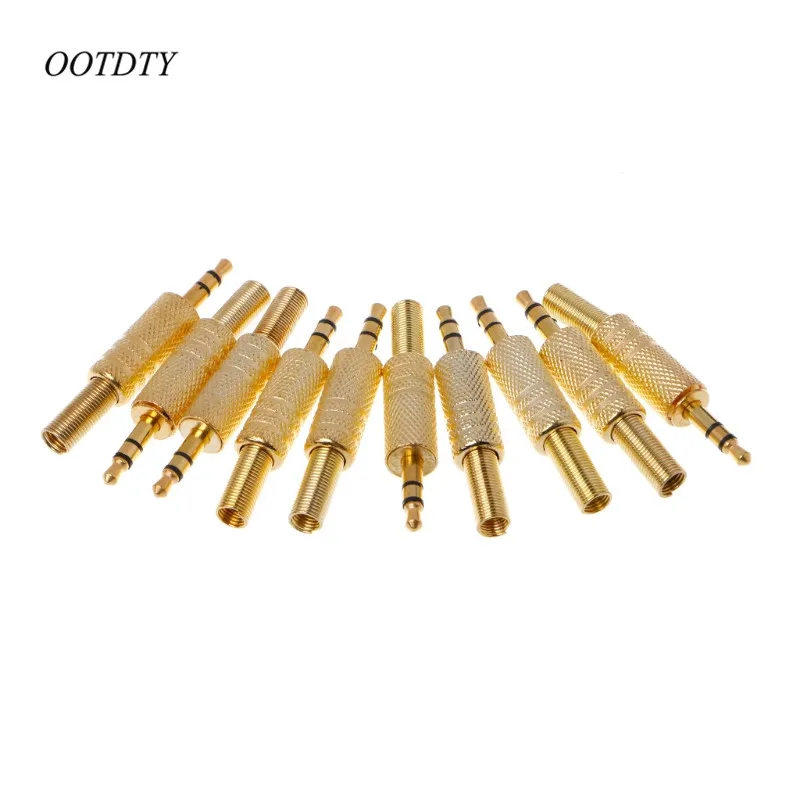 10 шт./лот позолоченный RCA разъем OOTDTY 3 5 мм аудио для наушников двойной стерео