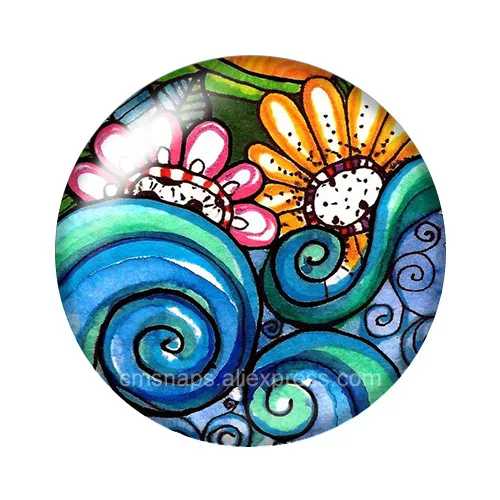 Красота colorfulpaint flower10шт смешанные 12 мм/16 мм/18 мм/25 мм круглые фотостекла