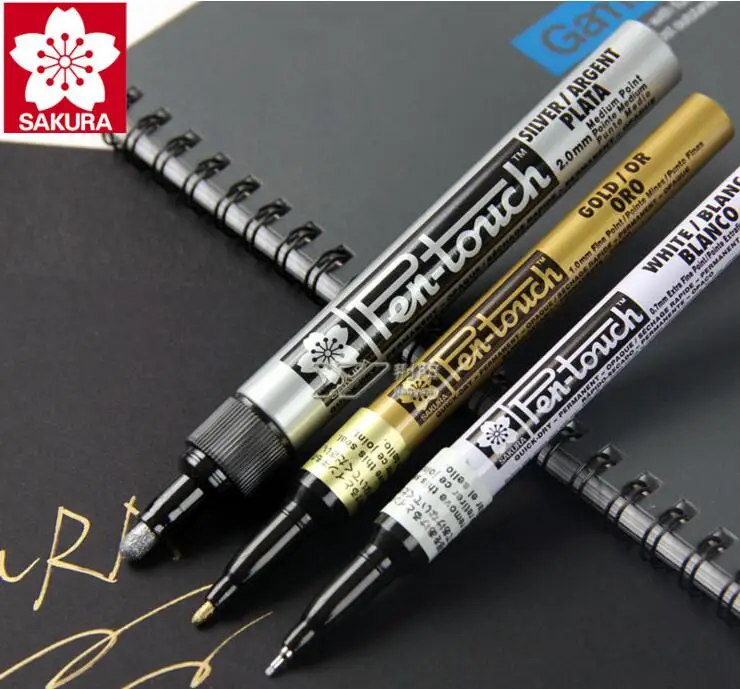Маркеры цвета SAKURA Pen Touch металлик непрозрачные ручки для масляной краски 0 7 мм 1 2