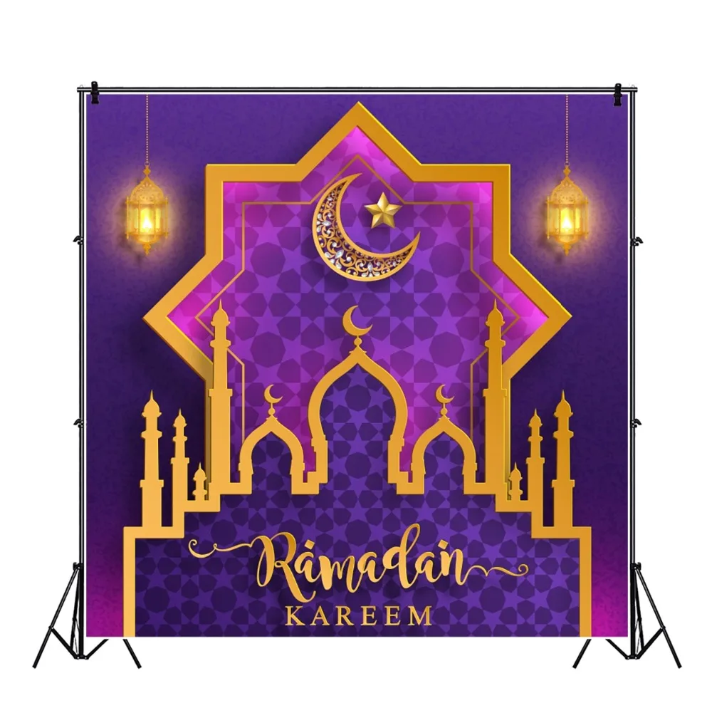 Laeacco мусульманские фоны Рамадан кареем мечеть Звезда Луна фонарь фестиваль