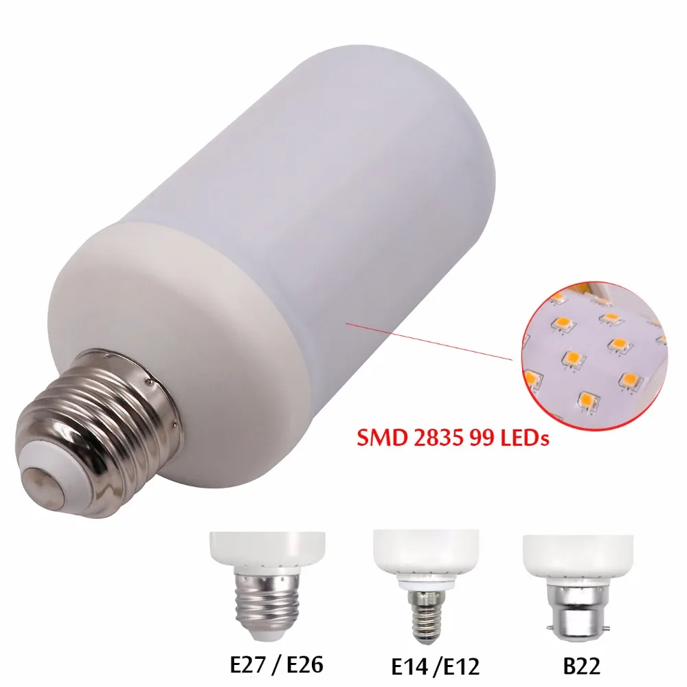 Светодиодный светильник с живым пламенем желтая Мерцающая лампа E27 B22 E14 1800K 5W 85-265V