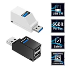 Дешевый 3-портовый мини-концентратор USB 3,0 высокоскоростной разветвитель для передачи данных адаптер для ПК ноутбука MacBook U устройство для чтения карт дисков