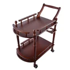 Новая тележка для отеля, журнальные столики из твердой древесины, универсальная полка, витрина, домашний двухслойный подвижный чайный столик, обеденная машина