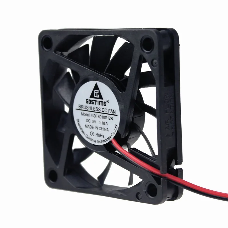 

Gdstime 5 pcs 60mm x 10mm DC 5V 6cm 6010 2Pin Brushless Motor Computer PC Case Cooling Fan 60mmx60mmx10mm CPU VGA Cooler