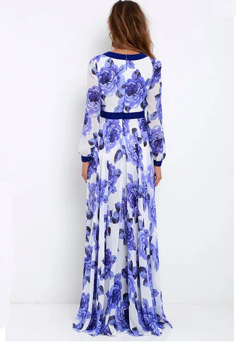 Элегантное зеленое платье-макси с цветочным принтом и глубоким V-образным