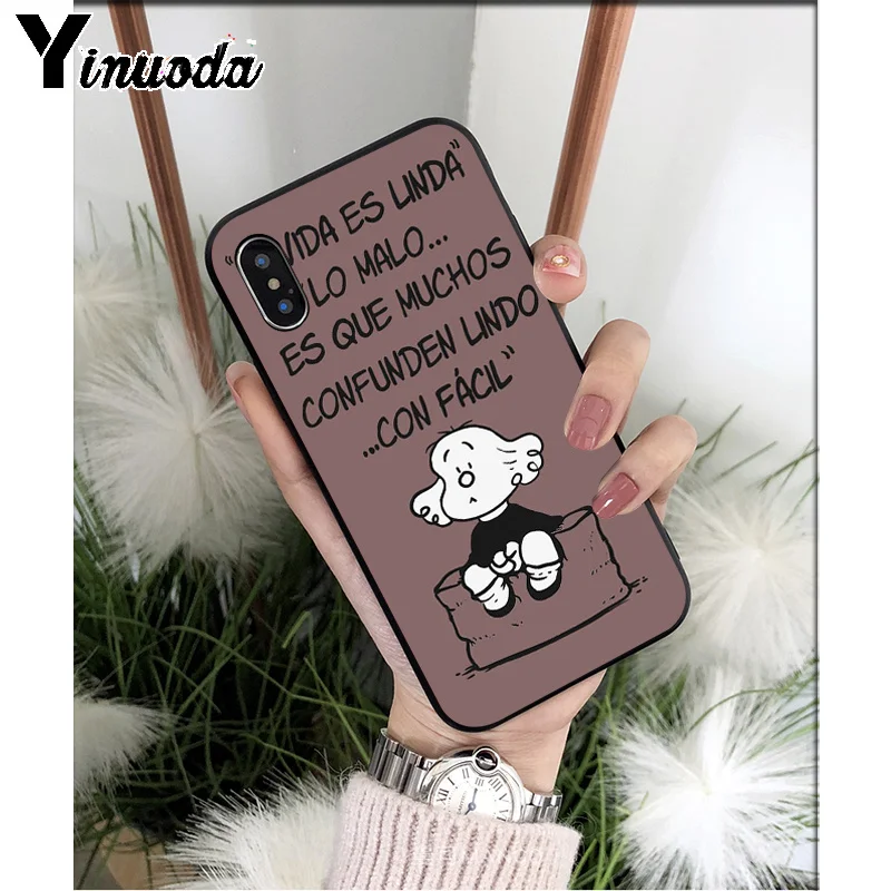 Yinuoda Argentina Quino Mafalda Girl TPU мягкие Аксессуары для телефонов Чехол для iPhone 5 5Sx 6 7 7plus 8 8Plus X XS MAX XR