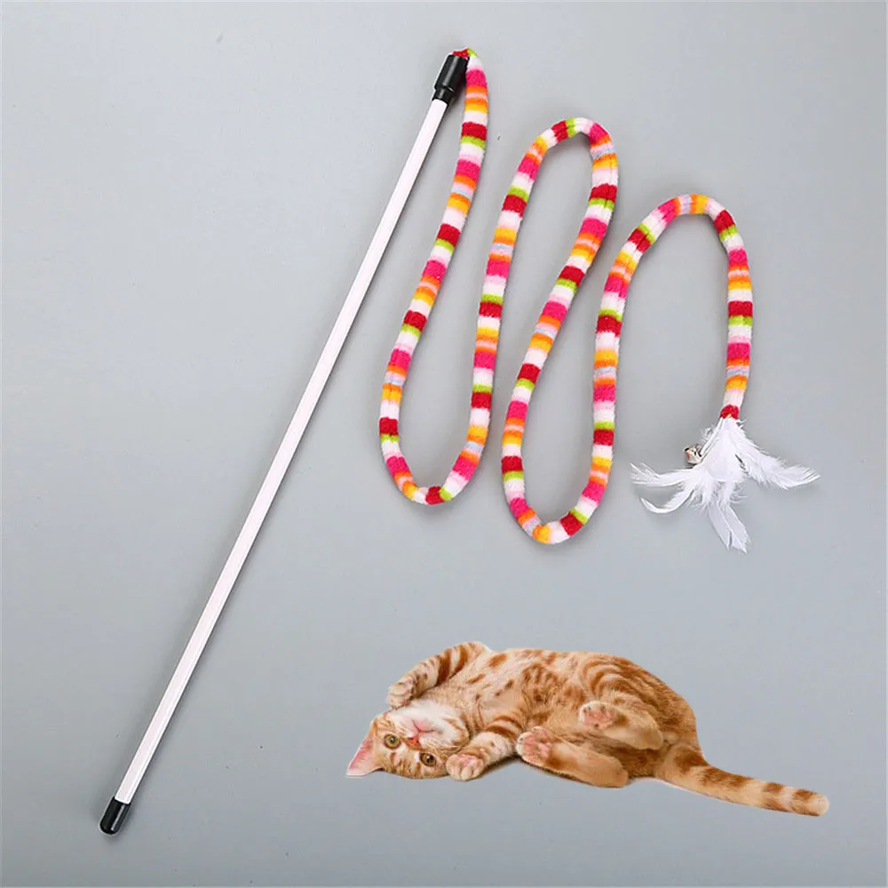 Котенок кошка игрушка для домашних животных палочка радужная стреймер