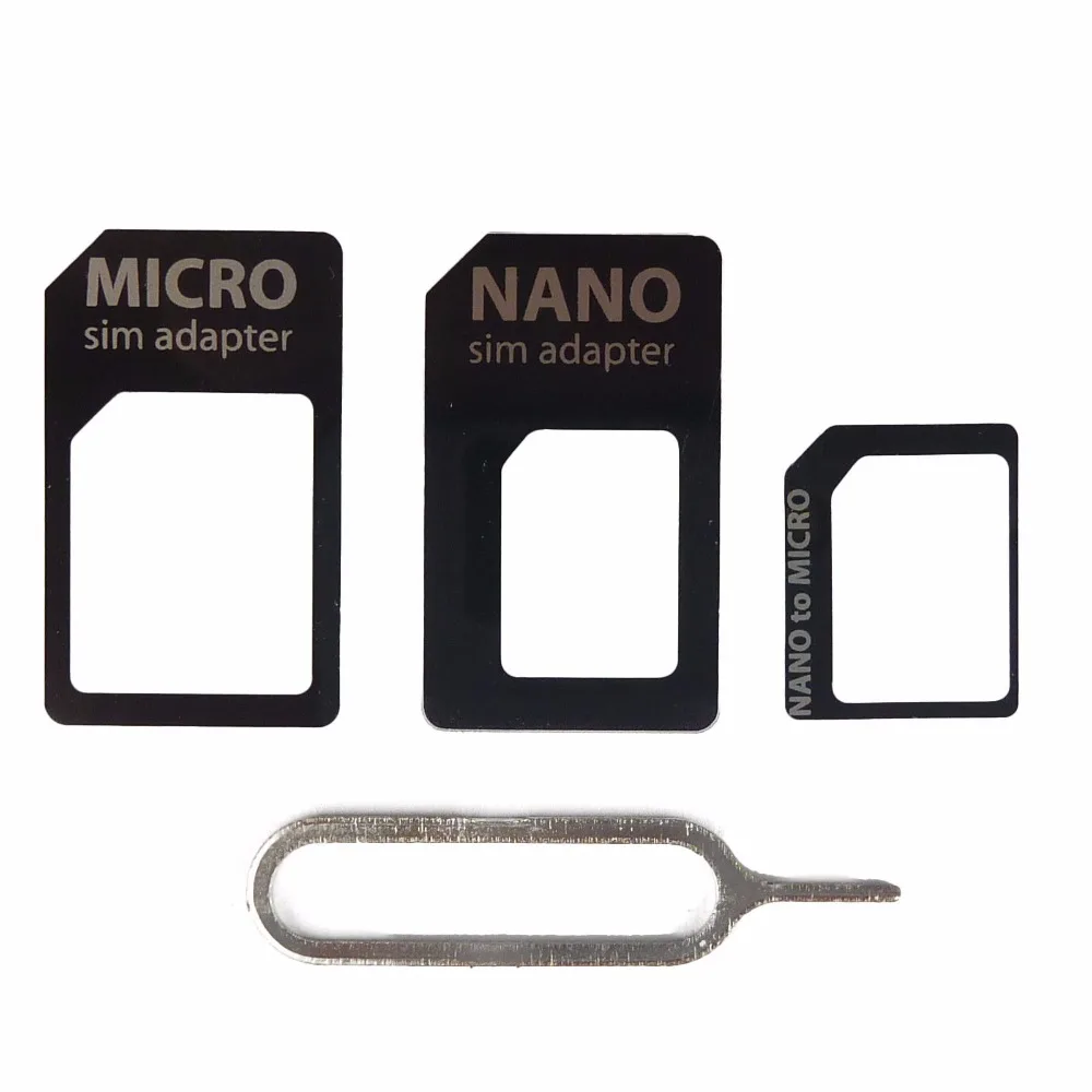 VBNM Micro Nano SIM карты адаптер 4 в 1 с извлечение булавки ключ для iPhone samsung huawei|Адаптеры