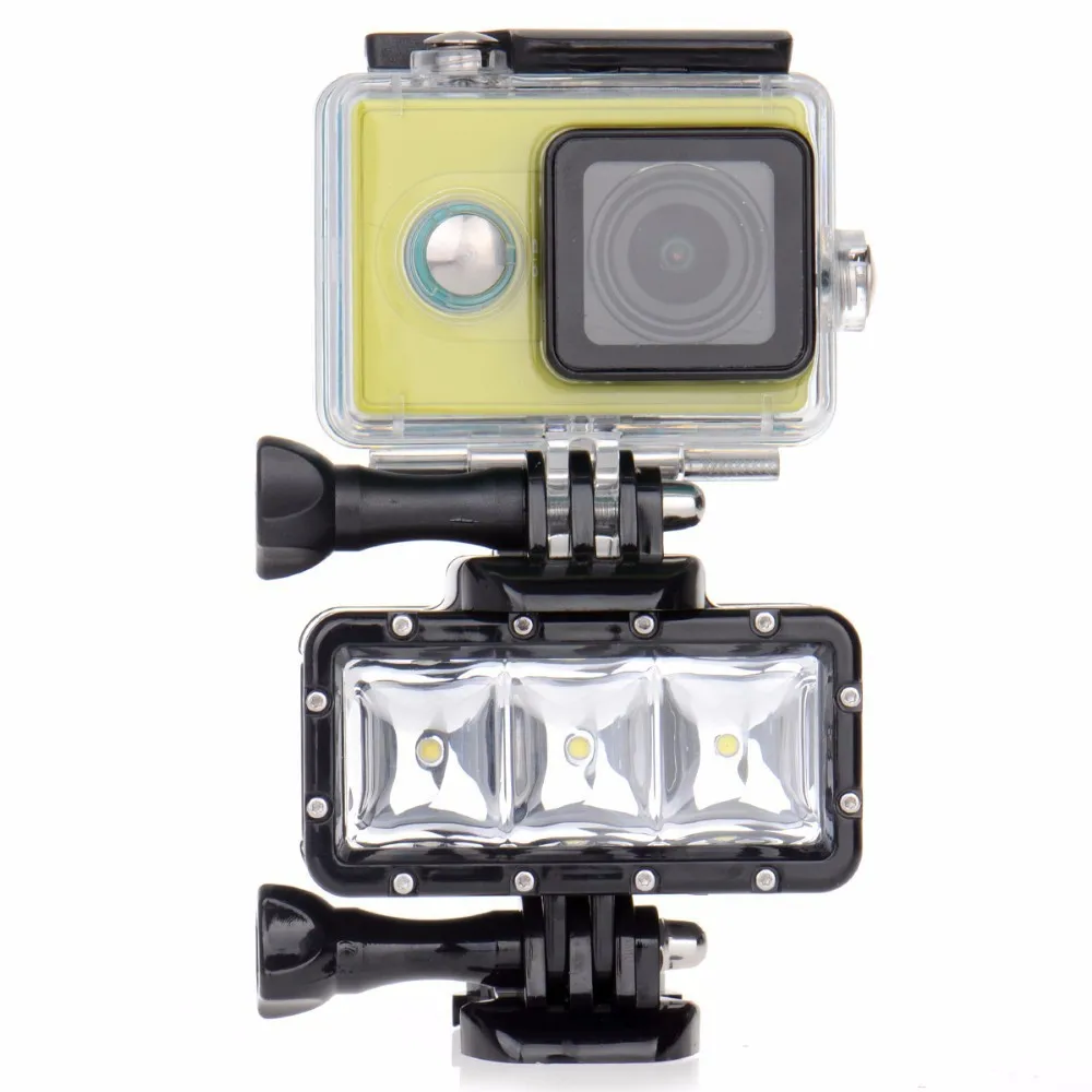 GoPro фонарик лампы Подводный Водонепроницаемый светодиодный флэш-видео крепление для Go Pro Hero 4/3+, SJCAM SJ4000 AEE
