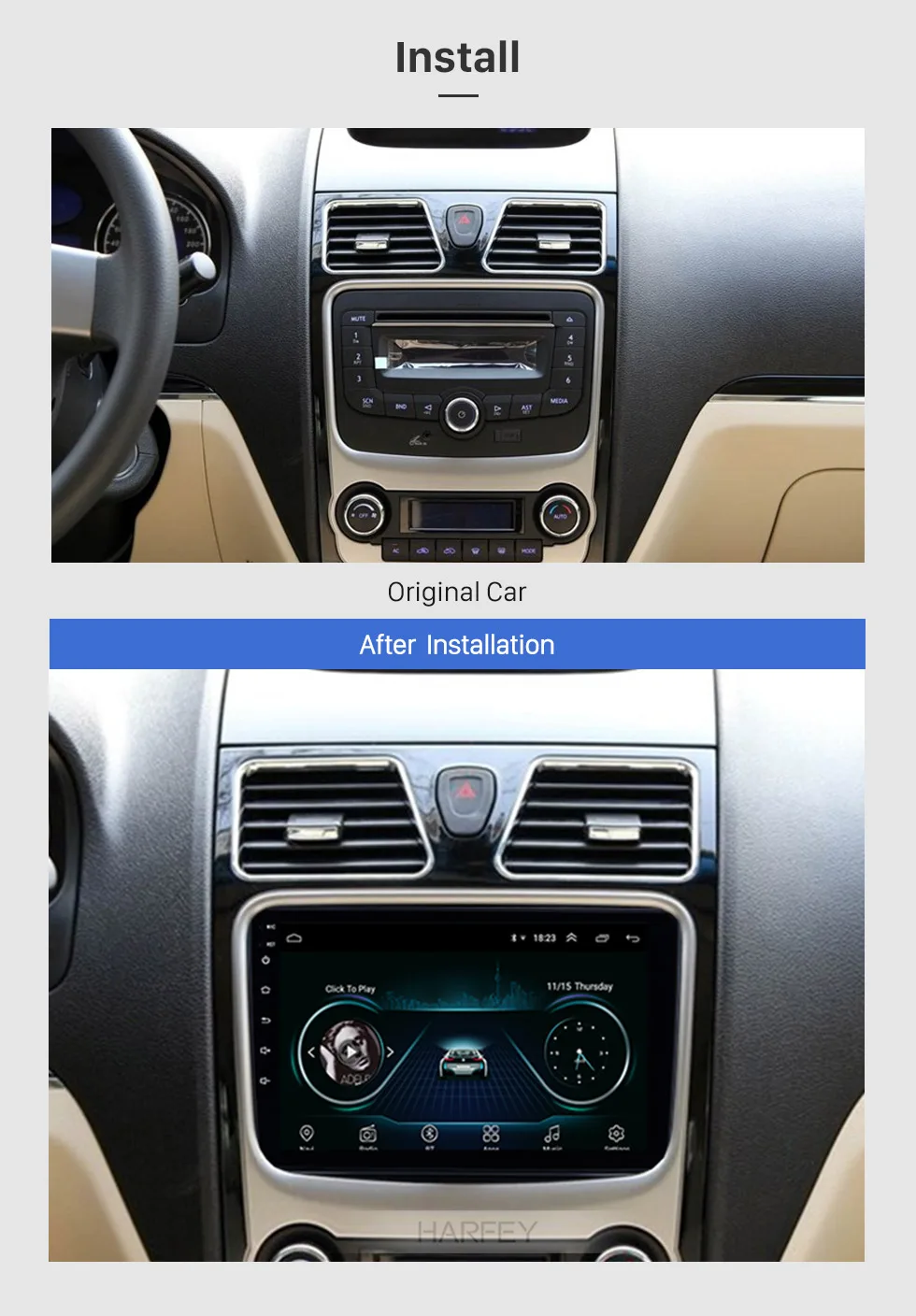 Harfey gps Навигация стерео для 2012 2013 Geely Emgrand EC7 Android 8,1 3g WiFi AM FM радио USB AUX поддержка 1080P DVR