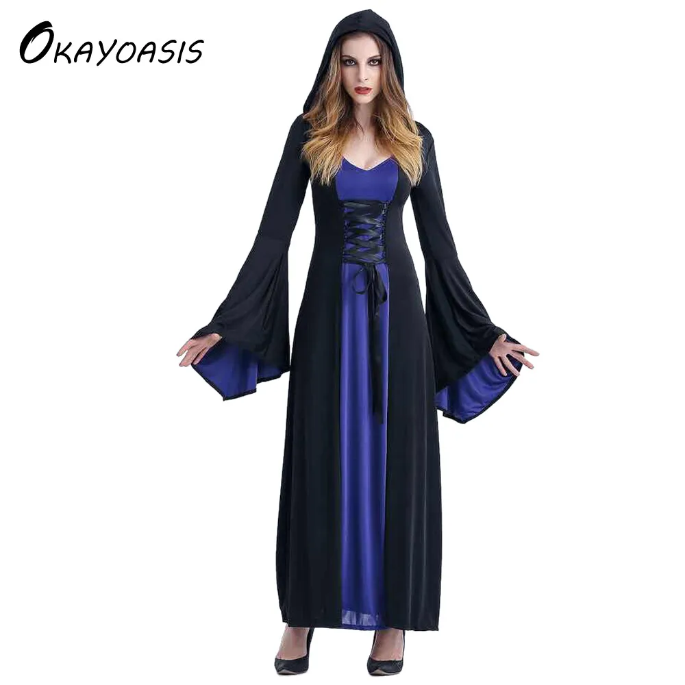 Викторианские костюмы на Хэллоуин толстовка с капюшоном костюм ведьмы женское