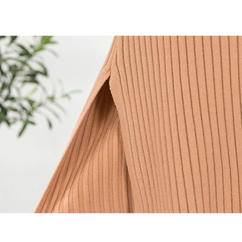 

Jinsen Aite Knitted Bottoming Solid Color Dresses for Women Elegant Casual Sheath Turtleneck Autumn Winter Vestidos Female JS629