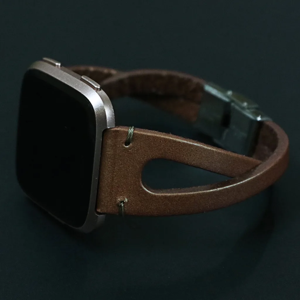 Ouhaobin кожаный ремешок для Fitbit Versa/Versa Lite, сменный Браслет, Кожаный ремешок, браслет на запястье 601