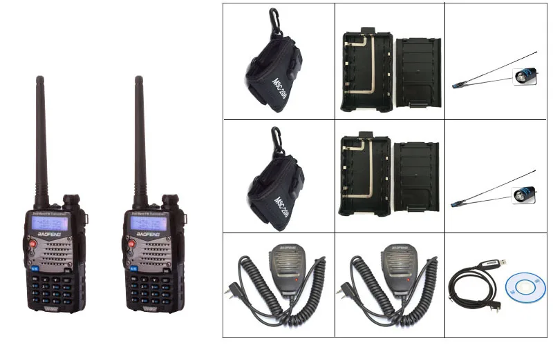 2 шт. черный BaoFeng UV 5RA + двухстороннее радио 1 * программный кабель BF микрофон 771 F