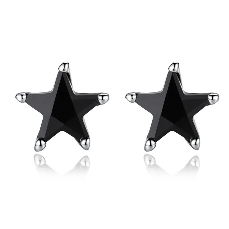 Дамы небольшой lucky Star серьги гвоздики для женщин 2019 ювелирные изделия черный AAA