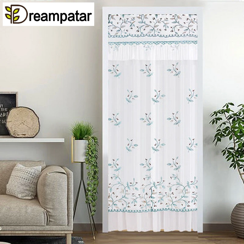 Летняя Кружевная декоративная занавеска с защитой от комаров и перфорацией