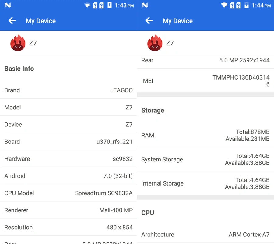 LEAGOO Z7 4G LTE мобильный телефон 5," Android 7,0 SC9832A четырехъядерный 3000 мАч 1 ГБ ОЗУ 8 Гб ПЗУ двойная тыловая камера Две sim-карты