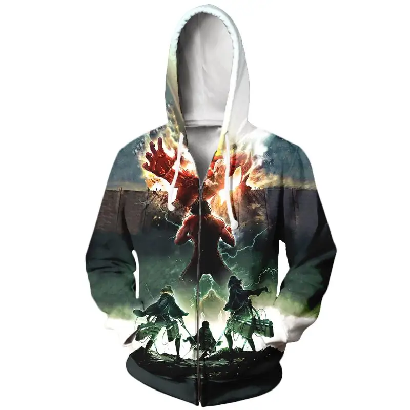 Anime Attack on Titan Jakcet Men Sweatshirts Characters Boys 3D Print Hoodies Giant Jackets Men/Women Casual Tops Coat | Мужская одежда