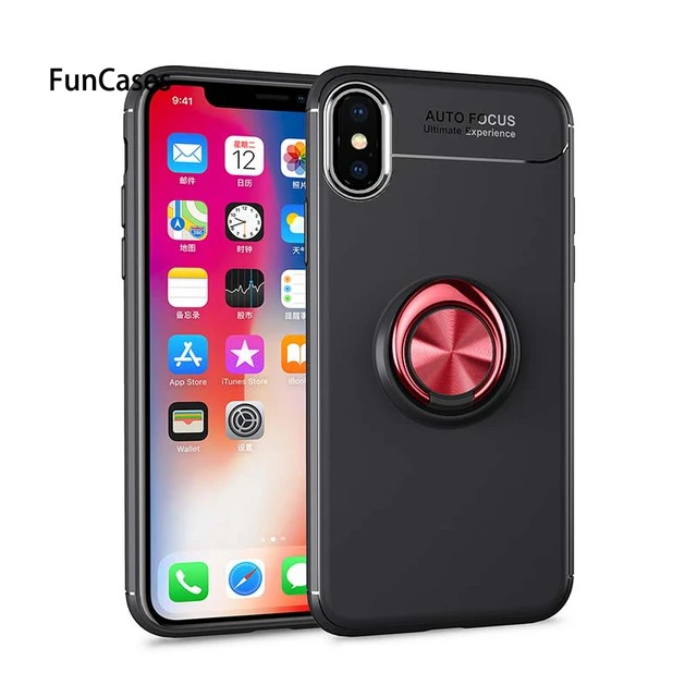 black red Чехол s для iPhone Xs Max XR Xs 8 7 6 6S Plus чехол s Тонкий палец кольцо держатель чехол для iPhone 5 5S SE Невидимый кронштейн Стенд оболочка - Цвет: black red