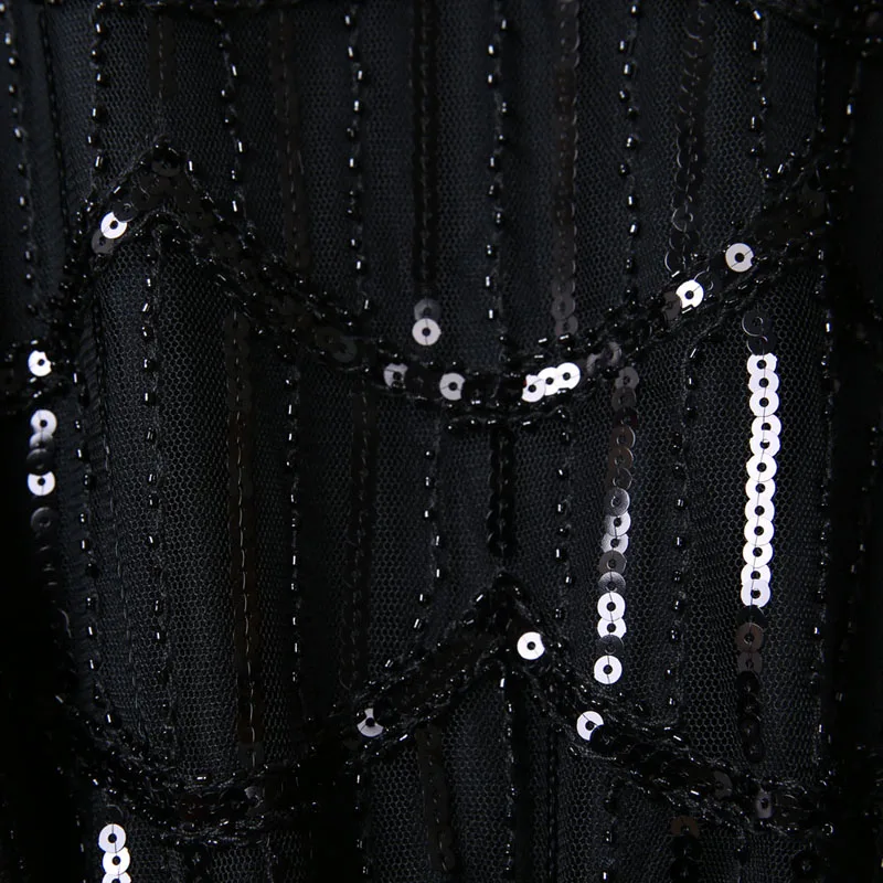 BLINGSTORY Vintage Sequin Full Fringed Deco Inspired Flapper Dress Heavy Bead Split Sleeve Women Dresses Summer | Женская одежда