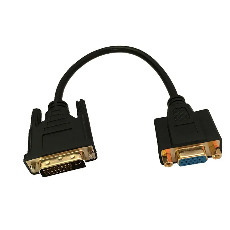 Кабель-адаптер DVI-VGA DVI-I 24 + 5 штекер-VGA HD15 Женский позолоченный для игр DVD ноутбуков