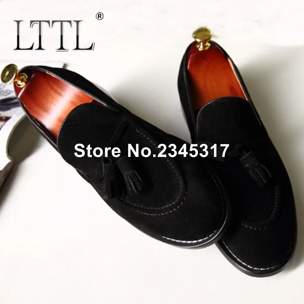 Высококачественные замшевые кожаные лоферы LTTL мужская обувь с бахромой дышащая