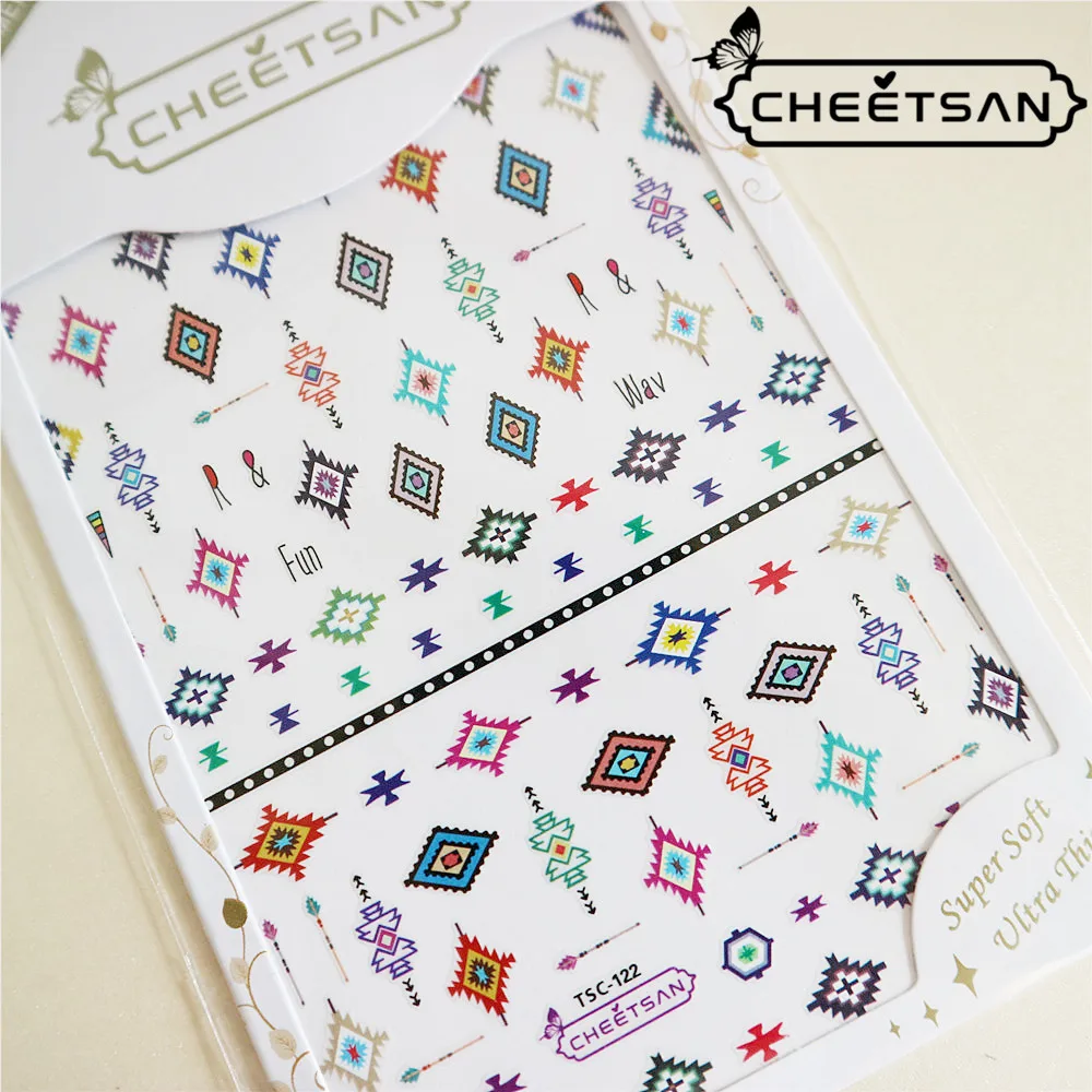 TSC 122 Cheetsan бренд индийский 2018 новые 3d дизайн ногтей наклейки экспорт качество
