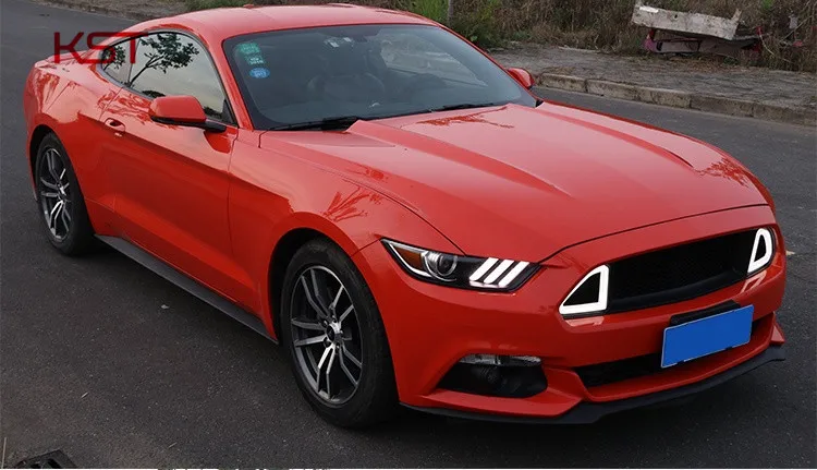 Автомобильная гоночная решетка для Ford Mustang Grill- Черная решетка радиатора передний капот бампер модифицированный RTR светодиодный белый светильник