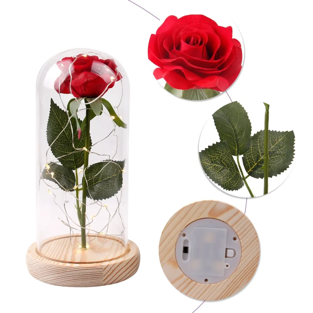 

Huiran Forever Love Valentine Gift Red Rose Flowers Romantic Light Gift For Girlfriend Valentine's Day Birthday Party Favor