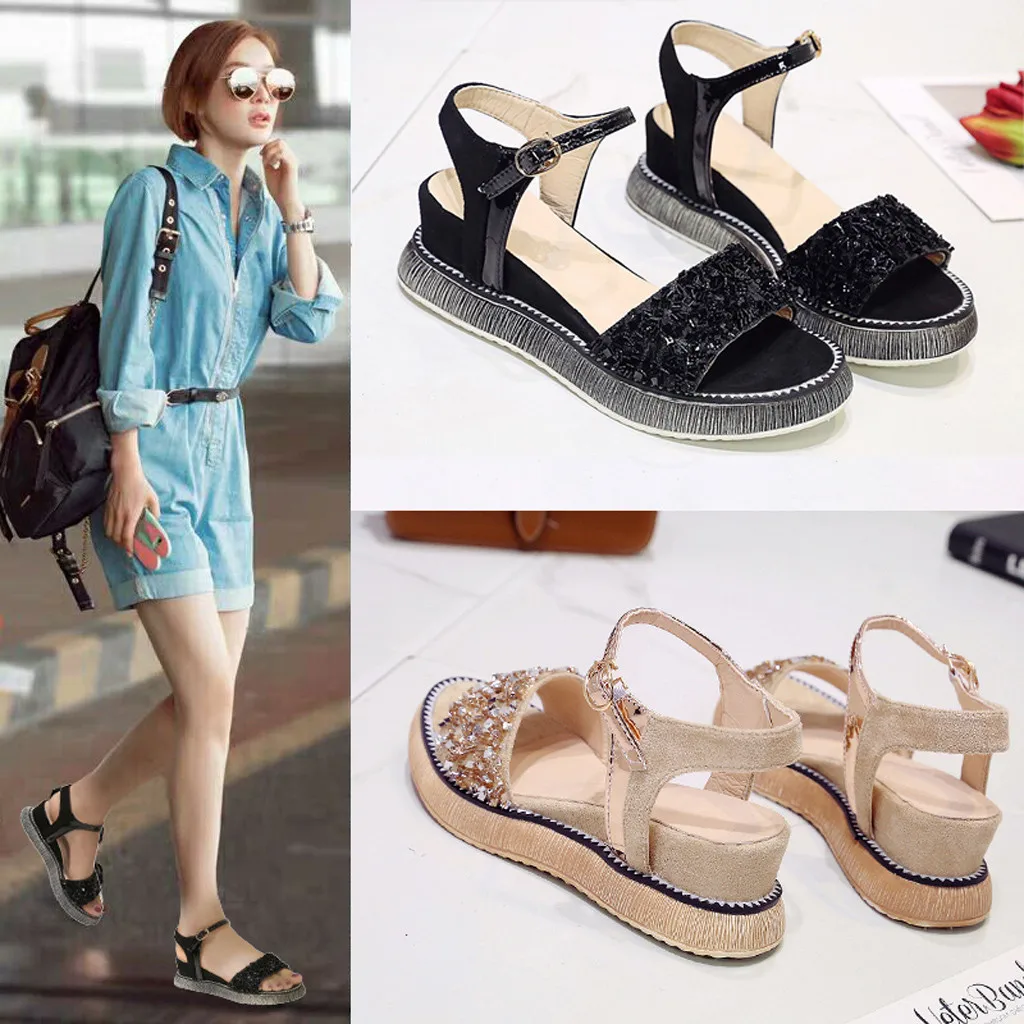 Zapatos mujer/ г.; Летние босоножки на платформе; повседневная обувь; женская летняя обувь на танкетке с толстой подошвой; обувь на платформе; buty damskie;% 50