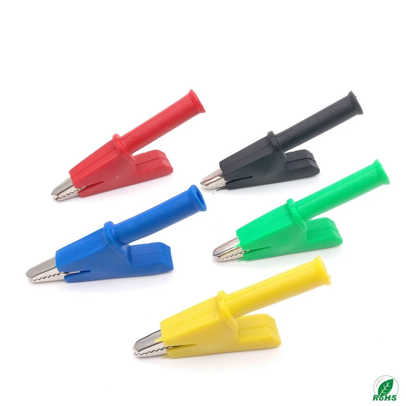 

5PCS 5 Color 380V 20A Crocodile Alligator Clips Safety Test folders For 4mm Banana Plugs*